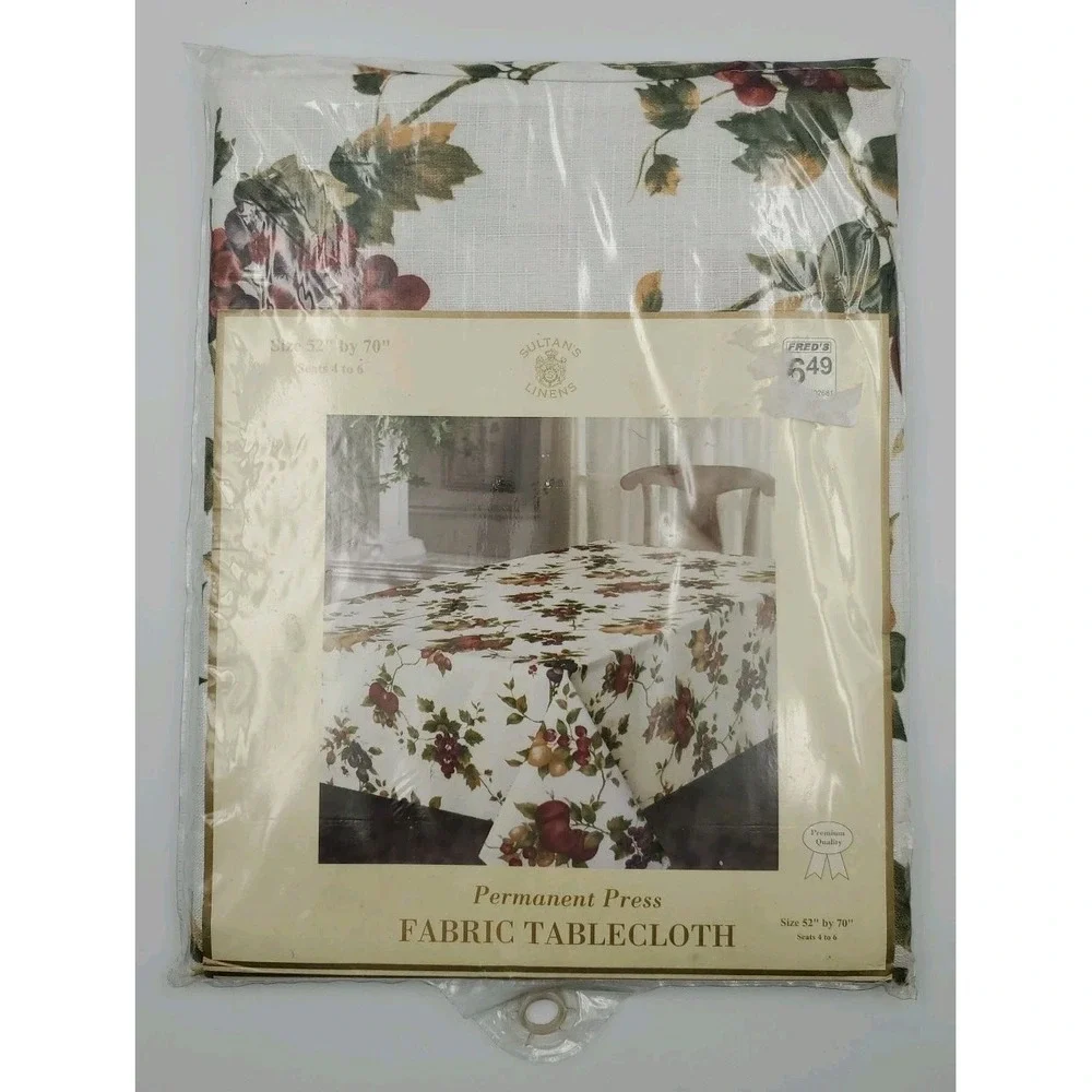 Vintage Sultan's Linens Fabric Tablecloth 52